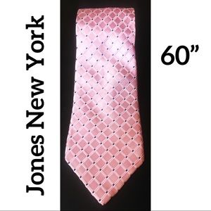 Jones New York Silk Pink Diamond Pattern Neck Tie